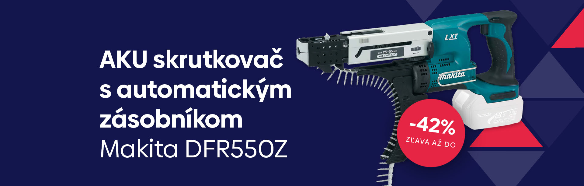 AKU skrutkovač s automatickým zásobníkom Makita DFR550Z
